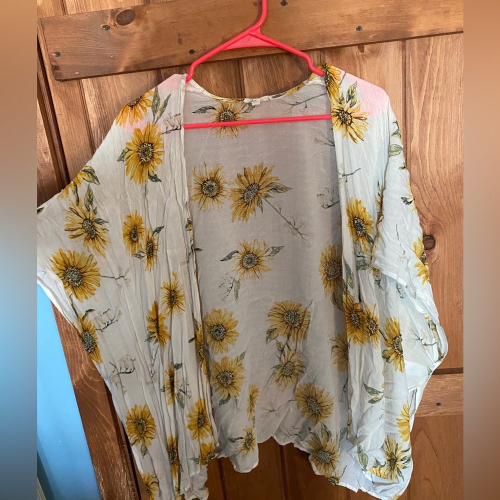 Sunflower print Maurices flowy cardigan
